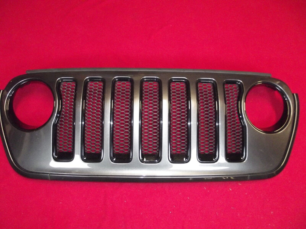 2018-2024 Jeep Wrangler JL Front Grille Grill Granite Crystal Black inserts OEM