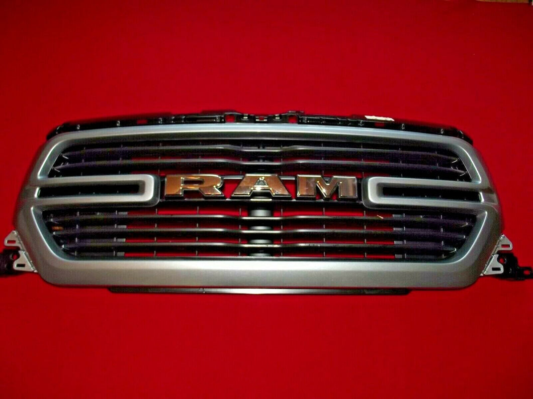 2019-2021 Dodge RAM 1500 Front Bumper Grille Grill OEM Billet Silver Chrome RAM
